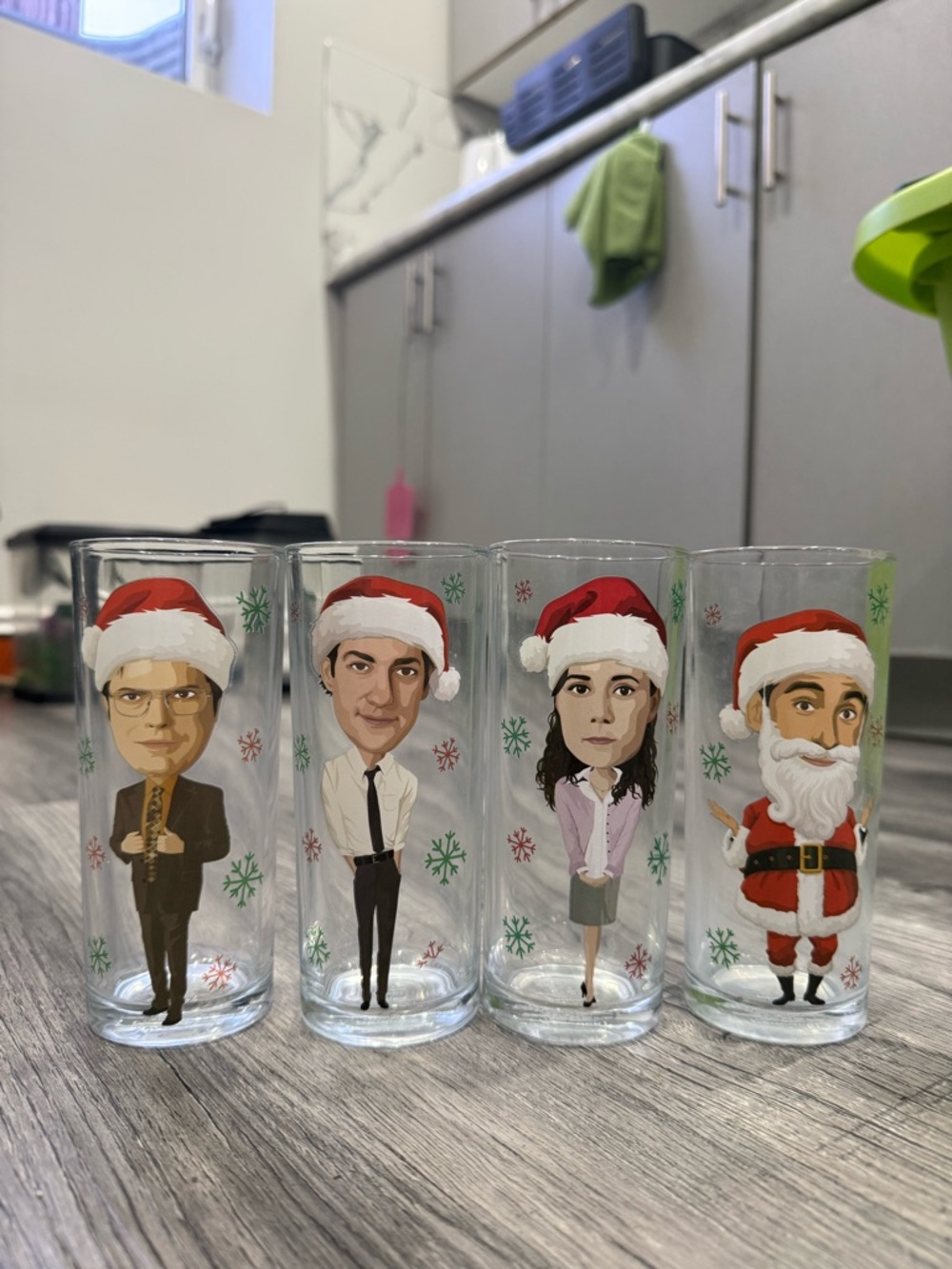 Holiday Character Tall Shot Glasses - Festive Red Santa Hats